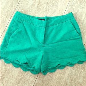 Green Scalloped Cynthia Rowley Shorts